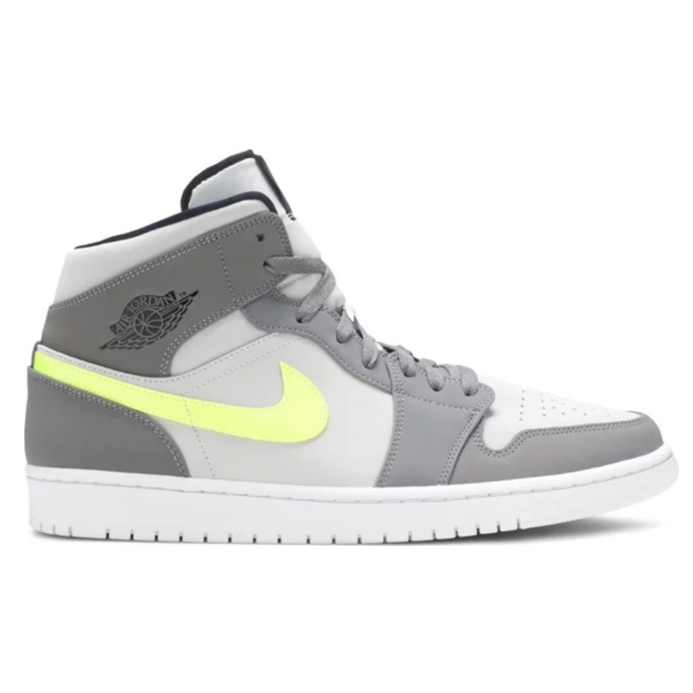 NIKE Air Jordan 1 Mid 'Gunsmoke Volt' - Picture 2 of 12